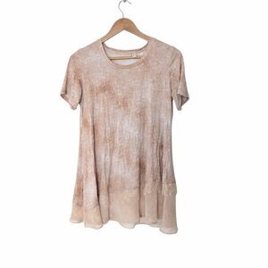 LOGO by Lori Goldstein Lace Detail Short Sleeve Top